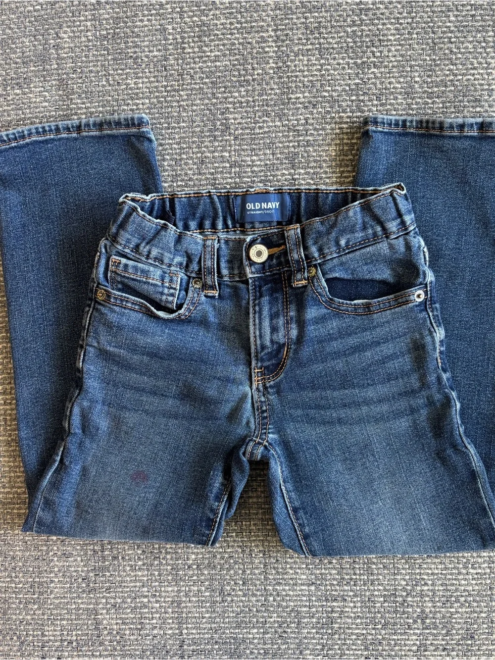 Old Navy Medium Wash Straight Leg Jeans Adjustable Waist | Boys Size 6 Regular